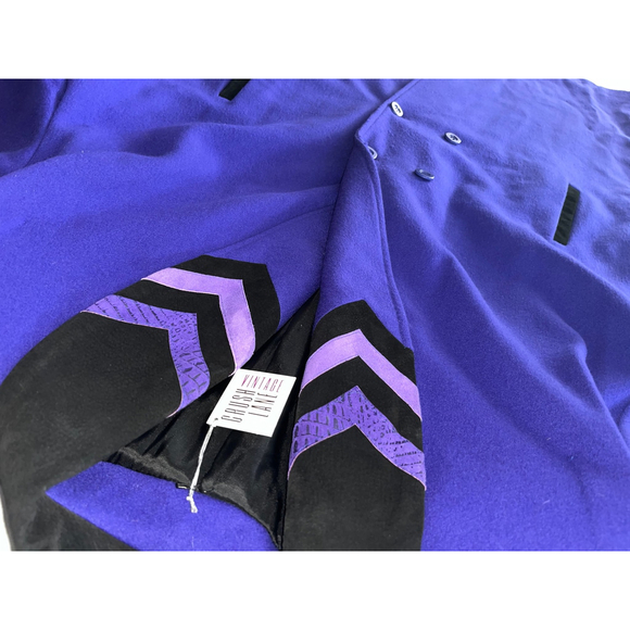 Vintage Yves Venet Purple Chevron Coat 24 1/2 - Picture 6 of 15